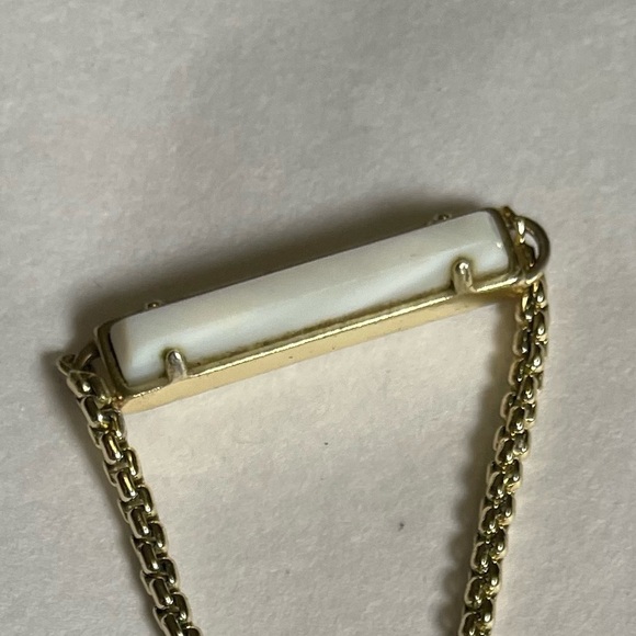Kendra Scott Phillipa Chain Bracelet White ONYX Bar Gold Tone Slide Adjustable - Picture 11 of 11